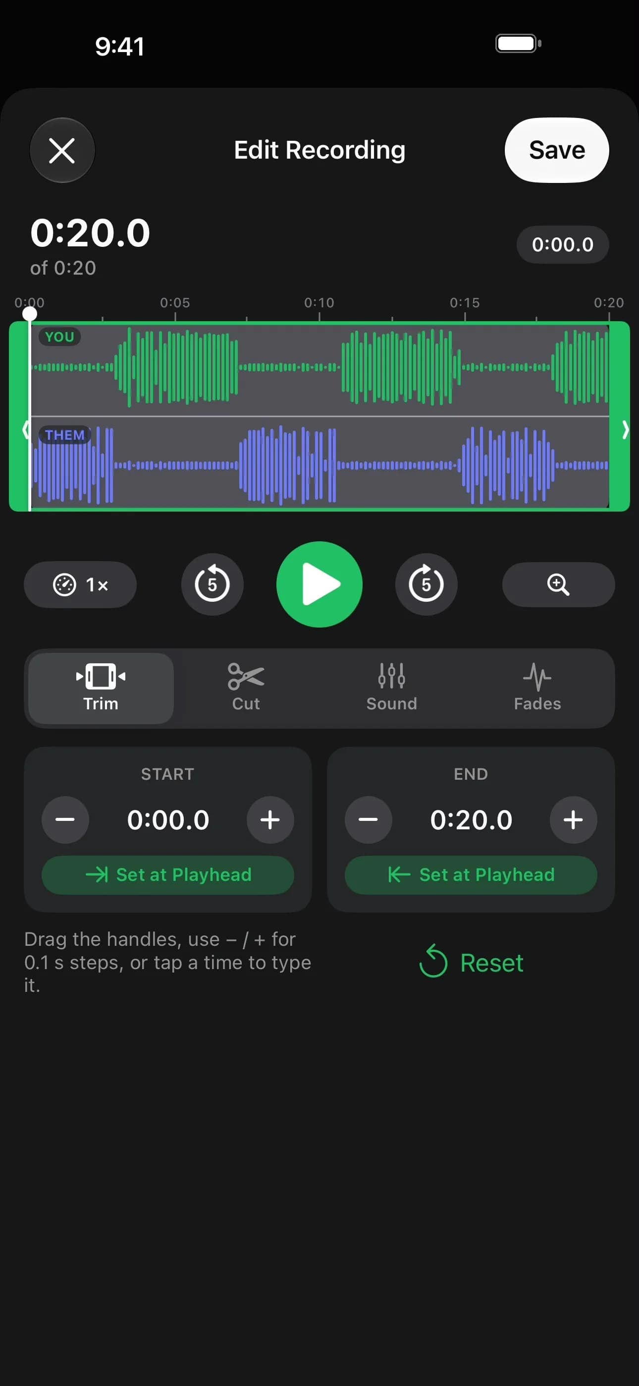 Call recording editor